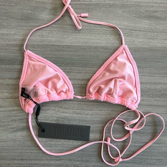Triangl Pink terry cloth bathing suit top - Picture 2 of 2
